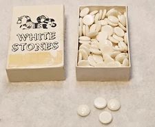 White GO Stones Traditional Goishi Game Pieces 16 mm Plastic 147 pcs. Japan