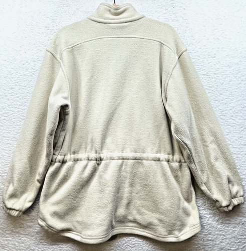 Vintage LL Bean Jacket Womens Medium Cream Fleece USA Full Zip Hiking Outdoor - Picture 2 of 13