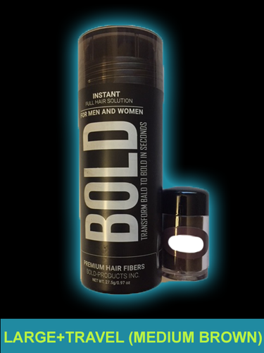 BOLD Dark Brown Black Medium Brown Gray 27.5g Hair Building Thickening Fibers US - Picture 20 of 28