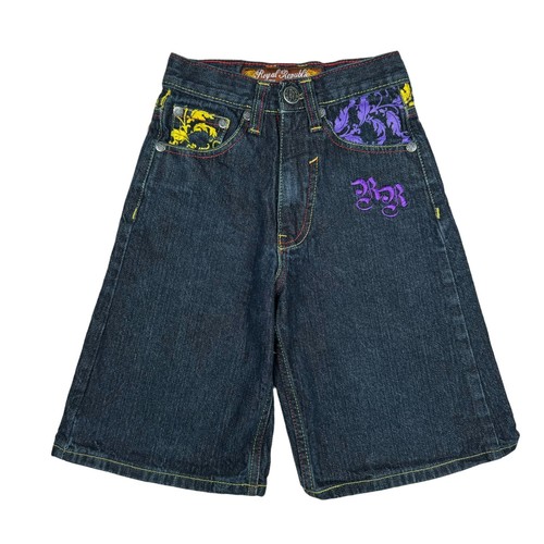 Vintage Y2K Royal Republic Shorts Youth Size 8 - Embroidered - JNCO Style - Picture 2 of 12