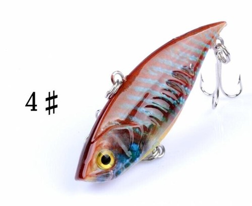6PCS Crankbait Fishing Lures VIB Minnow Carp 10.6g Hard Swimbait Trolling Hook - Picture 8 of 10