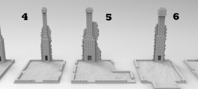 WOW Buildings 1/72 (20mm) Stalingrad Chimney Ruin #6 (No 6 in Image)