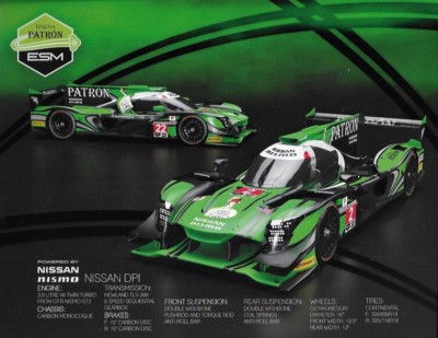 2018 SCOTT SHARP,DALZIEL,PLA,VANOVERBEEK #2/22 ''PATRON'' IMSA ROLEX 24 POSTCARD