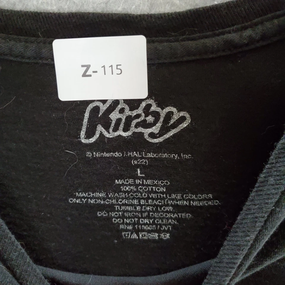 Camiseta Kirby Hombre Grande Negra Rosa Gráfica Personaje Manga Corta Cuello Redondo Camiseta Foto 2 de 4