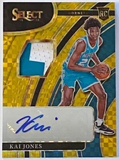 2021-22 Panini Select KAI JONES #RJ-KJS GOLD Disco Patch & Autograph RPA #8/10