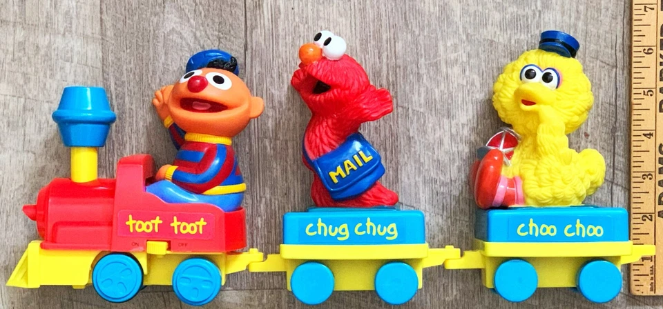 De colección 6 piezas Tyco Jim Henson Sesame Street Train Cars Ernie Big Bird Elmo Personajes Foto 2 de 4