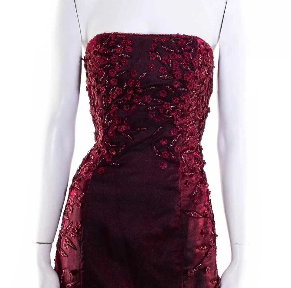 Vestido de Baile Vintage Y2K Lillie Rubí Rojo Naturaleza Reina Hada Cuentas Talla 8 Foto 3 de 4