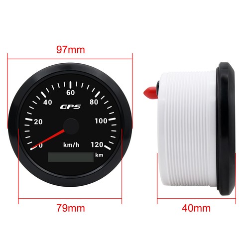 85mm Digital GPS Speedometer Speed Odometer Gauge 0-120Km/h for Car Boat Truck - Picture 3 of 15
