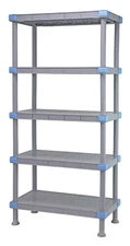 Quantum QP183074SS-5 NSF Millenia Gray Polymer 5 Shelf Solid Shelving Unit - ...