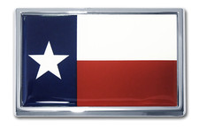 texas flag chrome auto emblem decal usa made