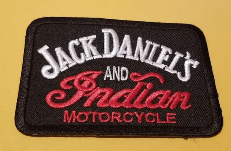 Jack Daniels Indian Motorcycle Embroidered Sports Patch approx. 2.5x3.5