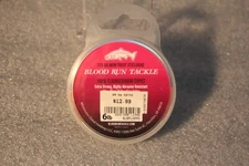 BLOOD RUN TACKLE STS 6 LB TEST 100% FLUOROCARBON LEADER TIPPET 50YDS STEELHEAD