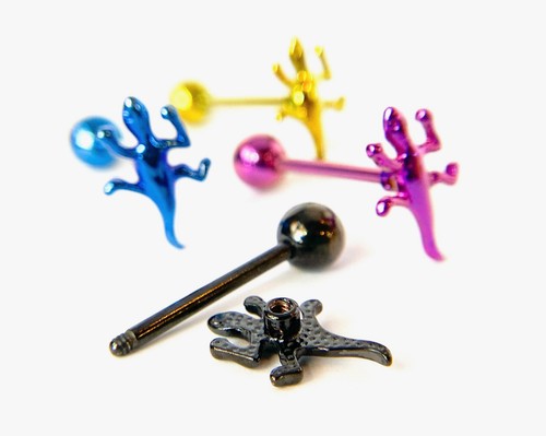 Titanium Anodized Design Tongue Ring 14g Tounge (150+ styles/colors available!) - Picture 7 of 110