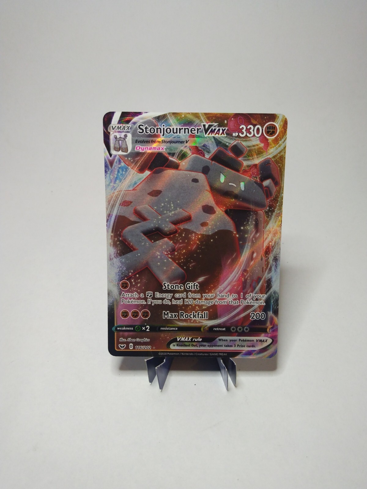 Pokemon Stonjourner VMAX 116/202 Sword & Shield Base NM
