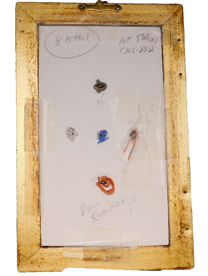 Framed Antique BUTTONS Enamel Cut Steel Victorian Charmstrings NICE - Image 4 of 4