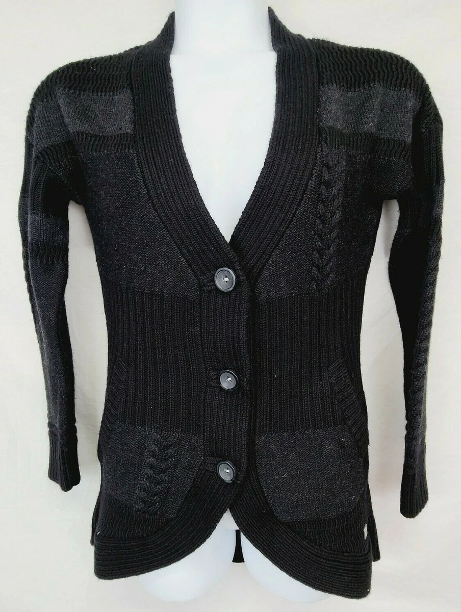 SmartWool Women s Meran Long Cardigan Size M Black Sleeve Button Sweater