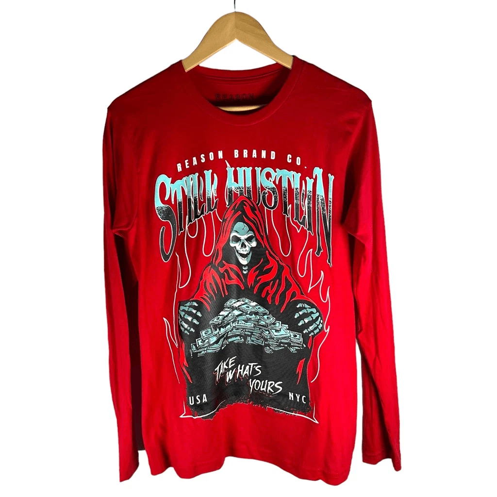 NWT Still Hustling Long Sleeve T-shirt Men’s M | Streetwear Gothic Grunge Urban
