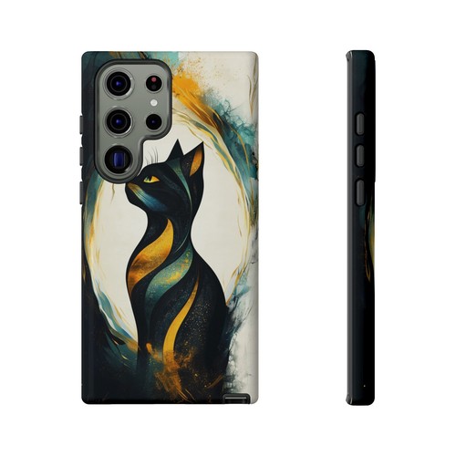 Cat Abstract Yellow Black Phone Case for iPhone, Samsung Galaxy, Pixel - 第 171/240 張圖片