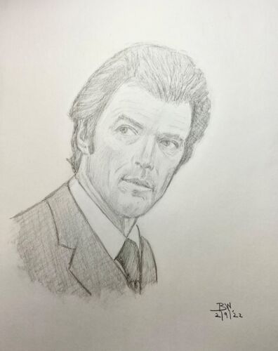 CLINT EASTWOOD DIRTY HARRY PENCIL DRAWING 11x14 CLINT EASTWOOD PORTRAITS SKETCH - Photo 1 sur 1