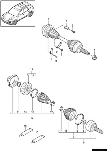 Front CV Axle Shaft L/R 7P5407271A 95834903802 For Porsche Cayenne 958 2011-2018 - Picture 2 of 2