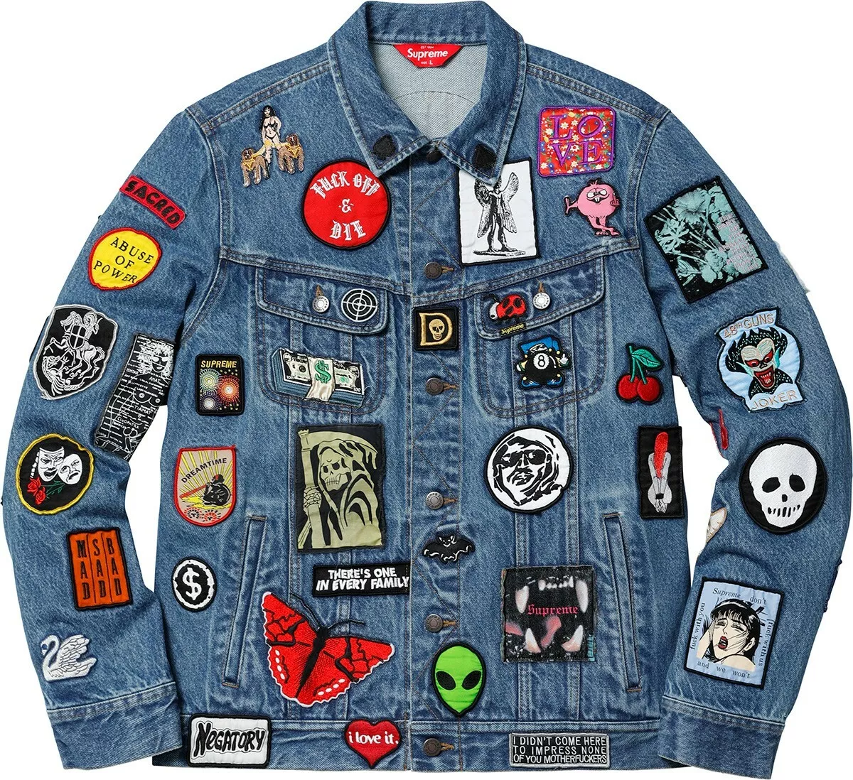 Supreme Patches Denim Trucker Jacket