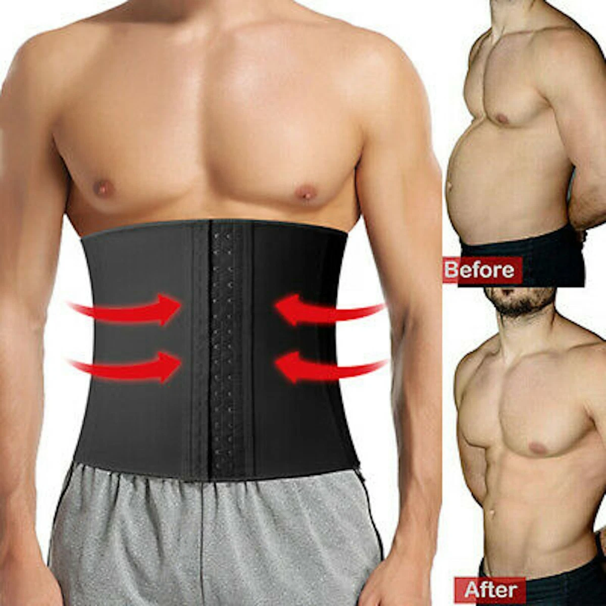 Black Waist Trainer Flexi-Boning Tech Slim Corset Brace Belt Lady