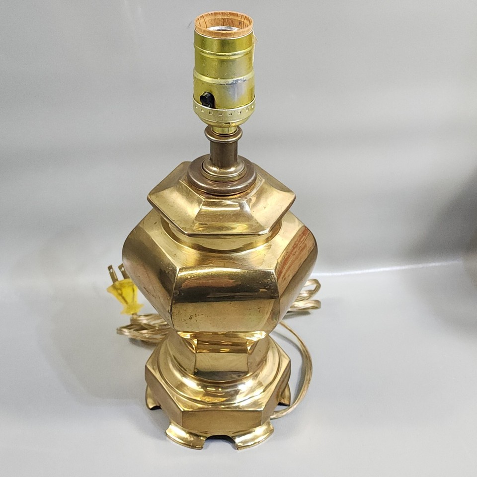 Vintage Small Brass Table Lamp Bedside Vanity Light 11 1/2" Tall eBay