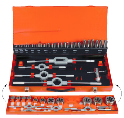 Projahn 55-tlg. Gewinde-Schneidwerkzeug-Set HSS-G DIN 352 M3 - M20 Bohrer Metall
