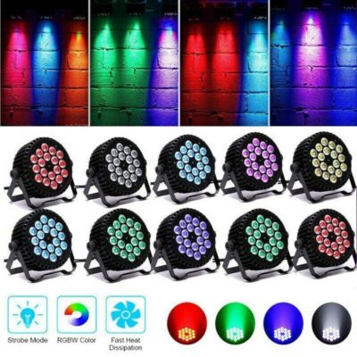 8PC 200W 18LED RGBW Stage Lighting DMX PAR Can Rainbow Effect Beam Lamp DJ Party
