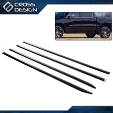 Fit For 2019-2021 Dodge RAM 1500 Crew Cab ABS Body Side Moldings Trim Black 4PCS