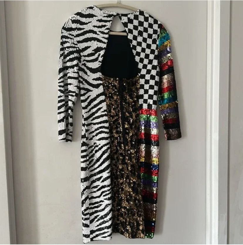 Alice And Olivia Jae Multi Sequin Patchwork Keyho… - image 9