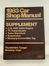 1983 FORD CAR SHOP MANUAL SUPPLEMENT,TURBO ENGINE,TRANS. MUSTANG COUGAR 