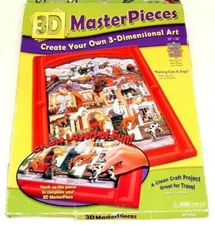 3d Masterpieces Dimensional Art Raining Cats Dogs Gail Pitt Old Stock HTF Vtg