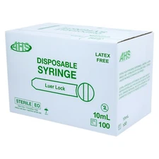 AHS 10ml (10cc) Luer Lock Syringe, 1000/Case