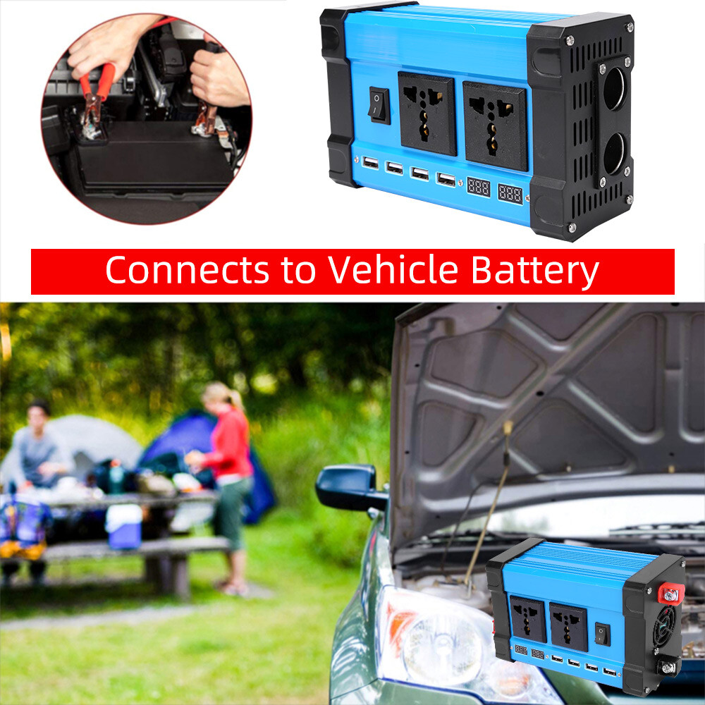 Power Inverter 6000W DC 12V to AC 240V Car Converter Plug Cable Trip