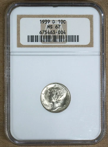1939-D MERCURY DIME NGC MS67 463004