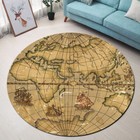 Retro World Map Pirate old Transportation Area Rugs Living Room Round Floor Mat