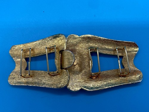 Alexis Kirk / Designer & Signed - Belt Buckle Gold-Tone / 1980's Takes 1" Belt - Picture 5 of 11