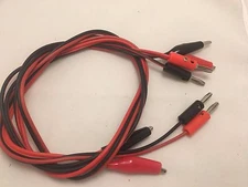 2 x 3FT Alligator Probe Test Lead Clip to Banana Plug Probe Cable for Multimeter