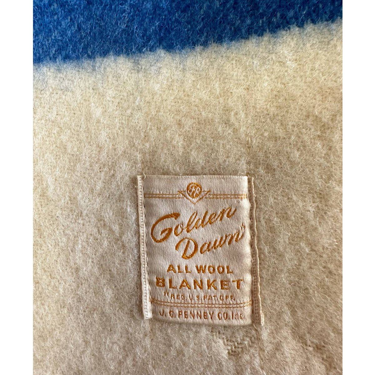 Vintage Golden Dawn JC Penney all wool striped blanket 71x81