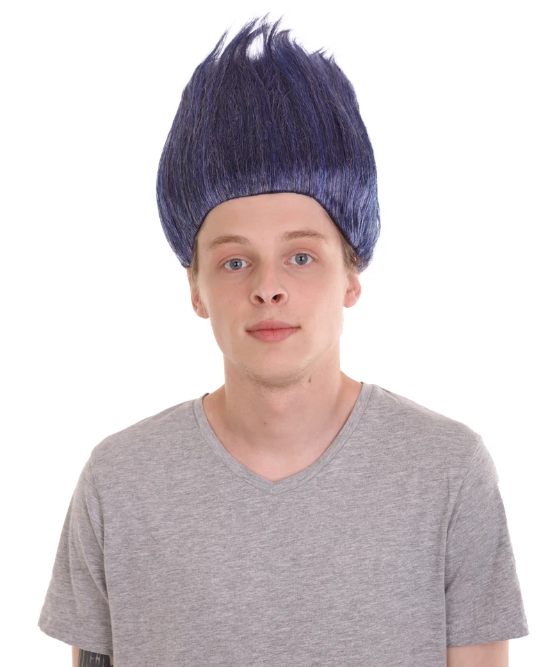 Peluca de pelo de pie con rama trolls fiesta de Halloween cosplay recto para hombre Foto 3 de 4