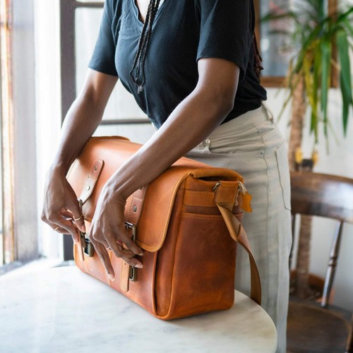 Personalisierte Leder Vintage 16" Laptop Computer Tasche Kameratasche mit Taschen - Bild 27 von 28