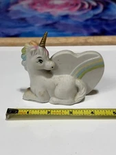 Vintage Lipco Rainbow Unicorn Figurine - Ceramic - 1980s