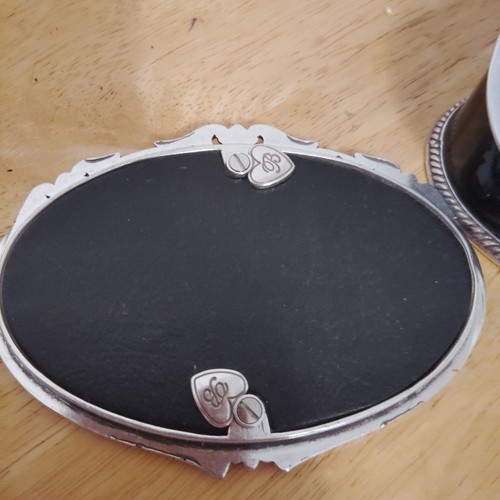 Brighton Silver Plated Double Heart Frame Wedding Jewelry Box - Picture 3 of 9