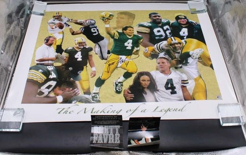 Brett Favre Signed Poster Green Bay Packers Legend Autograph COA ZJ19318