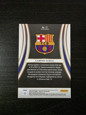 2024-25 Panini Select FIFA Lamine Yamal Equalizers Blue Pulsar SP