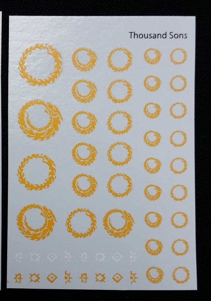 40 ТЫСЯЧ переводных картинок Тысяча сынов на 1 листе Warhammer 40 ТЫСЯЧ космических десантников Хаоса