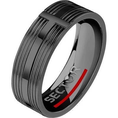Sector Spirit Ring SZQ36 Black Steel Band Ring 19 21 23 25 27 Men New