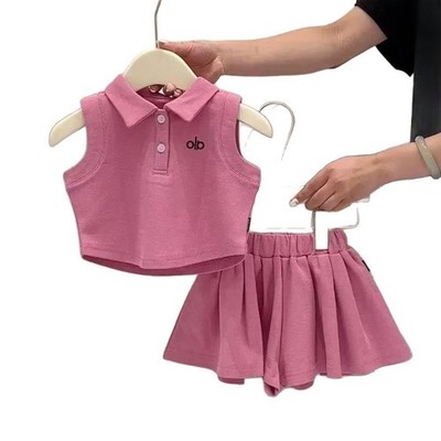 Girls 2PC Outfit Set Tassel Sleeveless Top & Pants Summer Clothes