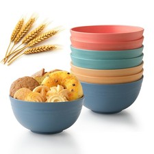 MONGSEW Unbreakable Wheat Straw Cereal Bowls, Microwave Dishwasher Safe Kit...